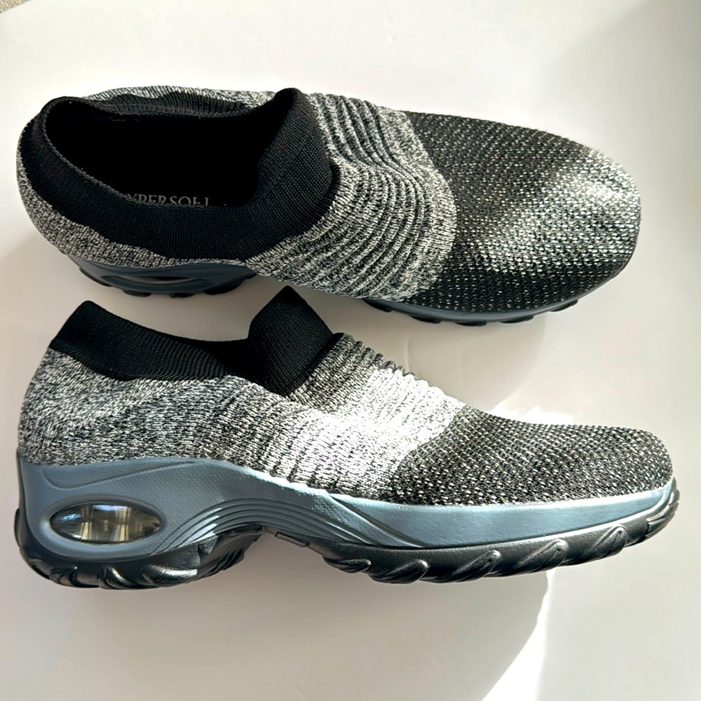 HYPERSOFT Woven Slipon Black/Gray Mule/Clog type Shoes, Size 11